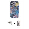 MARSİLYAN™- iPhone 13 Pro Max Kılıf Zirve Form Özel Seri - Siyah Bilvis 3D Mat Cam Ekran Koruyucu + Pers Alüminyum Kamera Lens - GD