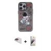 MARSİLYAN™- iPhone 13 Pro Max Kılıf Zirve Form Özel Seri - Siyah Bilvis 3D Mat Cam Ekran Koruyucu + Pers Alüminyum Kamera Lens - GI