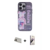 MARSİLYAN™- iPhone 13 Pro Max Kılıf Zirve Form Özel Seri - Siyah Bilvis 3D Mat Cam Ekran Koruyucu + Rainbow Kamera Lens Koruma Cam - REGD