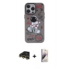 MARSİLYAN™- iPhone 13 Pro Max Kılıf Zirve Form Özel Seri - Siyah Bilvis 3D Mat Cam Ekran Koruyucu + Raze Metal Kamera Lens - GD