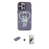 MARSİLYAN™- iPhone 13 Pro Max Kılıf Zirve Form Özel Seri - Siyah Bilvis 3D Mat Cam Ekran Koruyucu + Renkli Kamera Lens Koruma Cam - TU