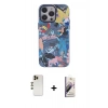 MARSİLYAN™- iPhone 13 Pro Max Kılıf Zirve Form Özel Seri - Siyah Bilvis 3D Mat Cam Ekran Koruyucu + Shine Kamera Lens - GD