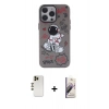 MARSİLYAN™- iPhone 13 Pro Max Kılıf Zirve Form Özel Seri - Siyah Bilvis 3D Mat Cam Ekran Koruyucu + Shine Kamera Lens - GD