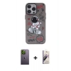 MARSİLYAN™- iPhone 13 Pro Max Kılıf Zirve Form Özel Seri - Siyah Bilvis 3D Mat Cam Ekran Koruyucu + Neon Fosforlu Kamera Lens - YL