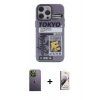 MARSİLYAN™- iPhone 13 Pro Max Kılıf Zirve Form Özel Seri - Siyah Bilvis 3D Mat Cam Ekran Koruyucu + Neon Fosforlu Kamera Lens - YL