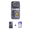 MARSİLYAN™- iPhone 13 Pro Max Kılıf Zirve Form Özel Seri - Siyah Bilvis 5in1 3D Magic Cam Ekran Koruyucu + Neon Fosforlu Kamera Lens - MI