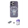 MARSİLYAN™- iPhone 13 Pro Max Kılıf Zirve Form Özel Seri - Siyah Bilvis 5in1 3D Magic Cam Ekran Koruyucu + Renkli Kamera Lens Koruma Cam - SI