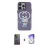 MARSİLYAN™- iPhone 13 Pro Max Kılıf Zirve Form Özel Seri - Siyah Bilvis 5in1 3D Magic Cam Ekran Koruyucu + Neon Fosforlu Kamera Lens - YL