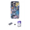 MARSİLYAN™- iPhone 13 Pro Max Kılıf Zirve Form Özel Seri - Siyah Bilvis 5in1 3D Magic Cam Ekran Koruyucu + Renkli Kamera Lens Koruma Cam - SI
