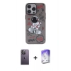 MARSİLYAN™- iPhone 13 Pro Max Kılıf Zirve Form Özel Seri - Siyah Bilvis 5in1 3D Magic Cam Ekran Koruyucu + Neon Fosforlu Kamera Lens - BZ
