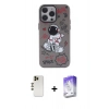 MARSİLYAN™- iPhone 13 Pro Max Kılıf Zirve Form Özel Seri - Siyah Bilvis 5in1 3D Magic Cam Ekran Koruyucu + Gold Shine Kamera Lens