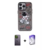 MARSİLYAN™- iPhone 13 Pro Max Kılıf Zirve Form Özel Seri - Siyah Bilvis 5in1 3D Magic Cam Ekran Koruyucu + Neon Fosforlu Kamera Lens - YL