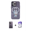 MARSİLYAN™- iPhone 13 Pro Max Kılıf Zirve Form Özel Seri - Siyah Bilvis 5in1 3D Magic Cam Ekran Koruyucu + Neon Fosforlu Kamera Lens - BZ