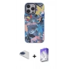 MARSİLYAN™- iPhone 13 Pro Max Kılıf Zirve Form Özel Seri - Siyah Bilvis 5in1 3D Magic Cam Ekran Koruyucu + Lacivert Pers Alüminyum Kamera Lens