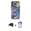 MARSİLYAN™- iPhone 13 Pro Max Kılıf Zirve Form Özel Seri - Siyah Bilvis 5in1 3D Magic Cam Ekran Koruyucu + Raze Metal Kamera Lens - GD