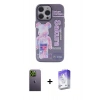 MARSİLYAN™- iPhone 13 Pro Max Kılıf Zirve Form Özel Seri - Siyah Bilvis 5in1 3D Magic Cam Ekran Koruyucu + Neon Fosforlu Kamera Lens - YL