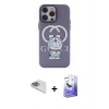 MARSİLYAN™- iPhone 13 Pro Max Kılıf Zirve Form Özel Seri - Siyah Bilvis 5in1 5D Magic Hayalet Cam Ekran Koruyucu + Pers Alüminyum Kamera Lens - SABE