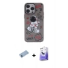 MARSİLYAN™- iPhone 13 Pro Max Kılıf Zirve Form Özel Seri - Siyah Bilvis 5in1 5D Magic Hayalet Cam Ekran Koruyucu + Mavi Shine Kamera Lens Koruma Cam