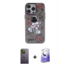 MARSİLYAN™- iPhone 13 Pro Max Kılıf Zirve Form Özel Seri - Siyah Bilvis 5in1 5D Magic Hayalet Cam Ekran Koruyucu + Neon Fosforlu Kamera Lens - YL