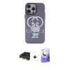 MARSİLYAN™- iPhone 13 Pro Max Kılıf Zirve Form Özel Seri - Siyah Bilvis 5in1 5D Magic Hayalet Cam Ekran Koruyucu + Raze Metal Kamera Lens - GD