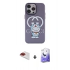 MARSİLYAN™- iPhone 13 Pro Max Kılıf Zirve Form Özel Seri - Siyah Bilvis 5in1 5D Magic Hayalet Cam Ekran Koruyucu + Pers Alüminyum Kamera Lens - KI