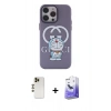 MARSİLYAN™- iPhone 13 Pro Max Kılıf Zirve Form Özel Seri - Siyah Bilvis 5in1 5D Magic Hayalet Cam Ekran Koruyucu + Shine Kamera Lens - GD