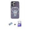 MARSİLYAN™- iPhone 13 Pro Max Kılıf Zirve Form Özel Seri - Siyah Bilvis 5in1 5D Magic Hayalet Cam Ekran Koruyucu + Mavi Shine Kamera Lens Koruma Cam