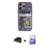 MARSİLYAN™- iPhone 13 Pro Max Kılıf Zirve Form Özel Seri - Siyah Bilvis 5in1 5D Magic Hayalet Cam Ekran Koruyucu + Raze Metal Kamera Lens - GD