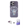 MARSİLYAN™- iPhone 13 Pro Max Kılıf Zirve Form Özel Seri - Siyah Bilvis 5in1 5D Magic Hayalet Cam Ekran Koruyucu + Pers Alüminyum Kamera Lens - GI