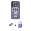 MARSİLYAN™- iPhone 13 Pro Max Kılıf Zirve Form Özel Seri - Siyah Bilvis 5in1 5D Magic Hayalet Cam Ekran Koruyucu + Shine Kamera Lens Koruma Cam - PE