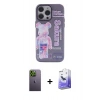 MARSİLYAN™- iPhone 13 Pro Max Kılıf Zirve Form Özel Seri - Siyah Bilvis 5in1 5D Magic Hayalet Cam Ekran Koruyucu + Neon Fosforlu Kamera Lens - YL