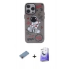 MARSİLYAN™- iPhone 13 Pro Max Kılıf Zirve Form Özel Seri - Siyah Bilvis 5in1 5D Magic Hayalet Cam Ekran Koruyucu + Shine Kamera Lens Koruma Cam - PE