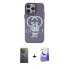 MARSİLYAN™- iPhone 13 Pro Max Kılıf Zirve Form Özel Seri - Siyah Bilvis 5in1 5D Magic Hayalet Cam Ekran Koruyucu + Neon Fosforlu Kamera Lens - YL