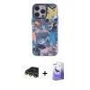 MARSİLYAN™- iPhone 13 Pro Max Kılıf Zirve Form Özel Seri - Siyah Bilvis 5in1 5D Magic Hayalet Cam Ekran Koruyucu + Raze Metal Kamera Lens - GD