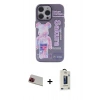 MARSİLYAN™- iPhone 13 Pro Max Kılıf Zirve Form Özel Seri - Siyah Bilvis Hayalet Cam Ekran Koruyucu + Kırmızı Rainbow Kamera Lens Koruma Cam