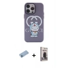 MARSİLYAN™- iPhone 13 Pro Max Kılıf Zirve Form Özel Seri - Siyah Bilvis Hayalet Cam Ekran Koruyucu + Mavi Shine Kamera Lens Koruma Cam