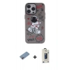 MARSİLYAN™- iPhone 13 Pro Max Kılıf Zirve Form Özel Seri - Siyah Bilvis Hayalet Cam Ekran Koruyucu + Pembe Shine Kamera Lens Koruma Cam