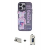 MARSİLYAN™- iPhone 13 Pro Max Kılıf Zirve Form Özel Seri - Siyah Bilvis Hayalet Cam Ekran Koruyucu + Rainbow Kamera Lens Koruma Cam - BZ