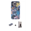 MARSİLYAN™- iPhone 13 Pro Max Kılıf Zirve Form Özel Seri - Siyah Bilvis Hayalet Cam Ekran Koruyucu + Renkli Kamera Lens Koruma Cam - PE