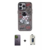 MARSİLYAN™- iPhone 13 Pro Max Kılıf Zirve Form Özel Seri - Siyah Bilvis Hayalet Cam Ekran Koruyucu + Neon Fosforlu Kamera Lens - YL