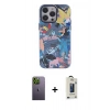 MARSİLYAN™- iPhone 13 Pro Max Kılıf Zirve Form Özel Seri - Siyah Bilvis Hayalet Cam Ekran Koruyucu + Neon Fosforlu Kamera Lens - YL