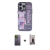 MARSİLYAN™- iPhone 13 Pro Max Kılıf Zirve Form Özel Seri - Siyah Bilvis Hayalet Cam Ekran Koruyucu + Yeşil Neon Fosforlu Kamera Lens