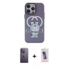 MARSİLYAN™- iPhone 13 Pro Max Kılıf Zirve Form Özel Seri - Siyah Joko 5D Cam + Neon Fosforlu Kamera Lens - BZ