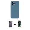 MARSİLYAN™- iPhone 13 Pro Max Kılıf Zirve Modern Özel Seri - Şeffaf 360 Full Body Arka Koruyucu + Neon Fosforlu Kamera Lens - BZ
