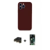 MARSİLYAN™- iPhone 13 Pro Max Kılıf Zirve Modern Özel Seri - Şeffaf 360 Full Body Arka Koruyucu + Raze Metal Kamera Lens - GD
