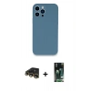 MARSİLYAN™- iPhone 13 Pro Max Kılıf Zirve Modern Özel Seri - Şeffaf 360 Full Body Arka Koruyucu + Raze Metal Kamera Lens - GD