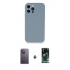 MARSİLYAN™- iPhone 13 Pro Max Kılıf Zirve Modern Özel Seri - Şeffaf 360 Full Body Arka Koruyucu + Neon Fosforlu Kamera Lens - BZ