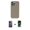 MARSİLYAN™- iPhone 13 Pro Max Kılıf Zirve Modern Özel Seri - Şeffaf 360 Full Body Arka Koruyucu + Neon Fosforlu Kamera Lens - MI