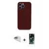 MARSİLYAN™- iPhone 13 Pro Max Kılıf Zirve Modern Özel Seri - Şeffaf 360 Full Body Arka Koruyucu + Pers Alüminyum Kamera Lens - GD