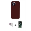 MARSİLYAN™- iPhone 13 Pro Max Kılıf Zirve Modern Özel Seri - Şeffaf 360 Full Body Arka Koruyucu + Pers Alüminyum Kamera Lens - GI